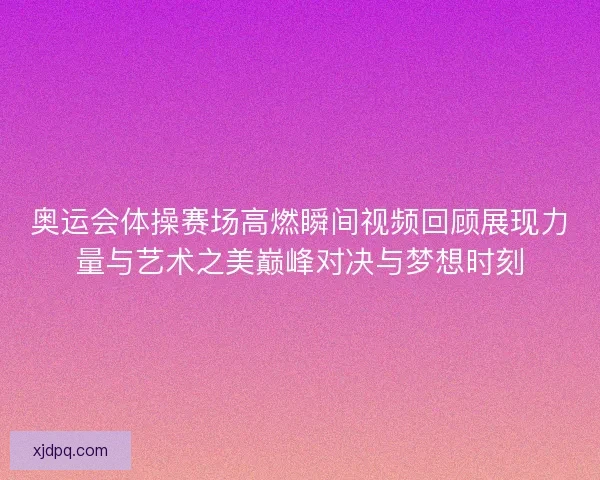 奥运会体操赛场高燃瞬间视频回顾展现力量与艺术之美巅峰对决与梦想时刻